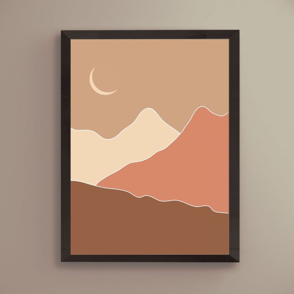 Modern Minimalist Boho Landscape Wall Art Print Home Decor [No Frame]